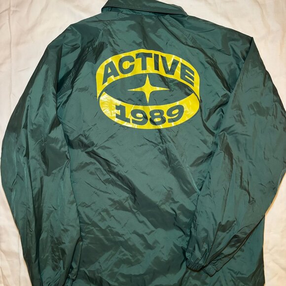 Men’s Vintage Inspired, Green, Nylon, Coach’s Jacket, Size Large - Picture 6 of 7